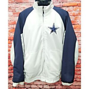 Dallas Cowboys Reversible Coat Mens Large Navy White NFL Football Sports8
